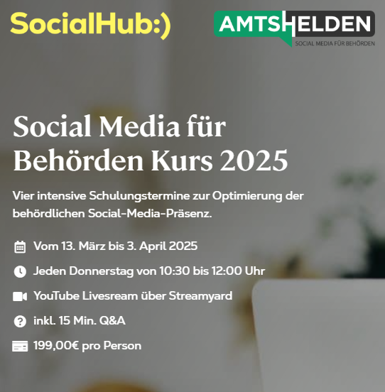 Social Media für Behörden Weiterbildung 2025